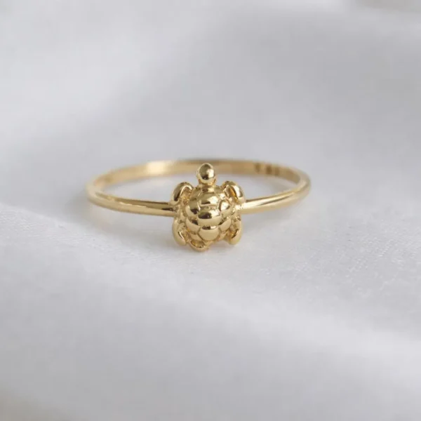 Kaplumbağa Figürlü Altın Yüzük